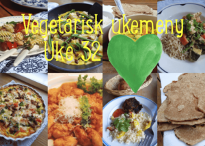 Vegetar middagsforslag, display med vegetariske middagsretter