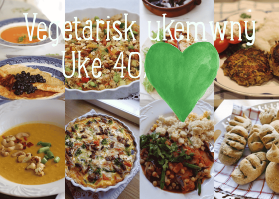 Display med vegetariske middagsforslag, vegetar middag