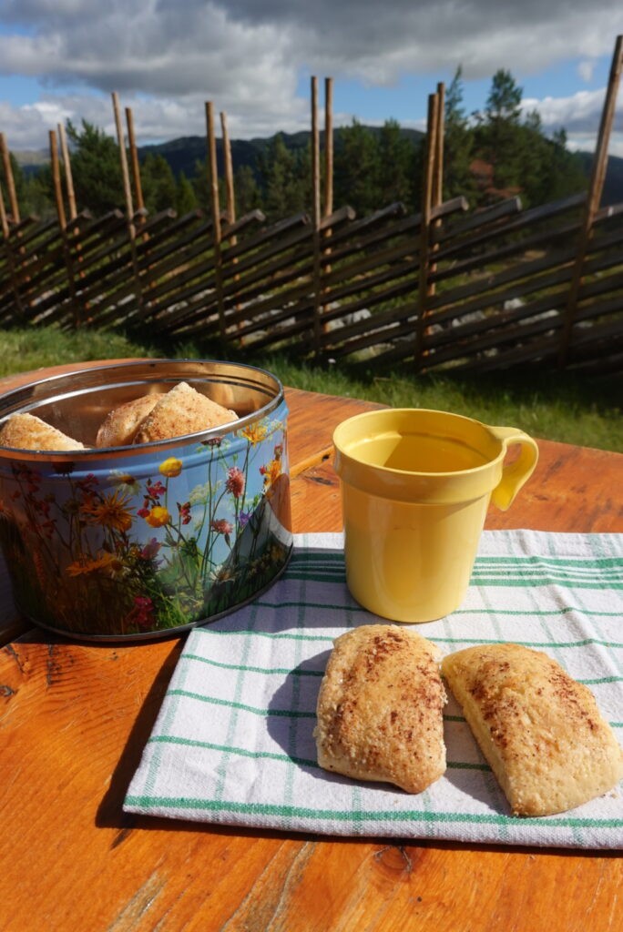 Kaffebrødet strøkake, på kafferasten ute på tur